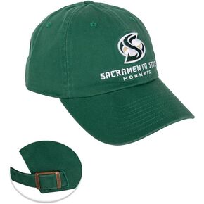 Desert Cactus Sacramento State Baseball Hat University California Hornets Sac Brimmed Embroirderd Hats Cap Adjustable Cloth Strap Adult (Style B) Green