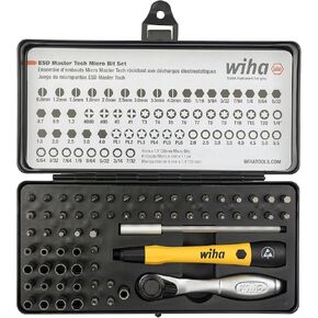 Wiha 75965 65 Piece System 4 ESD Safe Master Technician Ratchet and MicroBits Set