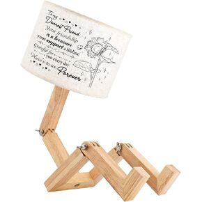Cute Deskanut Lamp Friend Gift, Adjustable Holder Unique Table Lamps, Creative Gifts for Friends Unique Gift for Brithday Wood Bedside Table Lamp Fun Funky Person Lamp for Bedroom Living Room.