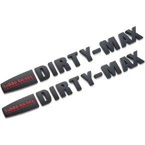 2 Pack Dirty MAX Engine OEM Replacement Motor Badge Emblem Sticker for Trunk Hood Door (Black/Blue/Red)
