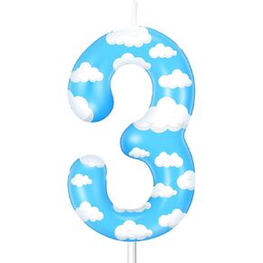 Blue Clouds Birthday Number 2 Candle Birthday Candles Cake Topper Toy Inspired Story Themed Birthday Cake Decorations Birthday Baby Shower Story Birthday Decorations for Kids
