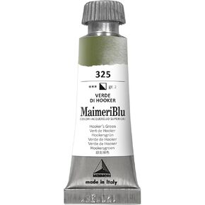 MaimeriBlu 12ml Single-Pigment Watercolor Paint - Hooker’s Green PG17 Professional Watercolor Paint - Lightfast and Transparent Watercolor Paint Tube for Artists