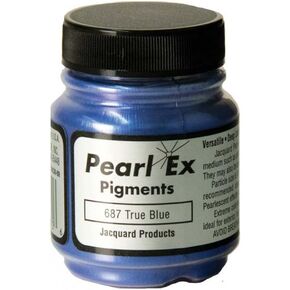 Jacquard Pearl Ex Pigment Powder 0.5 oz True Blue - Loose Mica Powder for Epoxy Resin, Watercolors, Calligraphy Ink & Clay - Epoxy Pigment Powder - Epoxy Resin Color