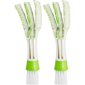 Mini Duster for Car Air Vent, Automotive Air Conditioner Cleaner and Brush, Dust Collector Cleaning Cloth Tool for Keyboard Window Leaves Blinds Shutter（Set of 2）