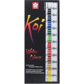 Sakura 15262 18-Piece Koi Assorted Water Color Tube Set