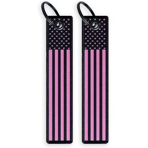 Patriotic Jet Tag Key Tag with American Flag or We The People. Set of 2