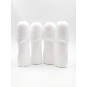 4Packs 1.7oz /50mL Roll-on Bottles Empty Refillable Roller Bottle Leak-Proof White Plastic Anti-perspirant Roller Ball Perfume Bottles for DIY Deodorants, Essential Oils, and Fragrances