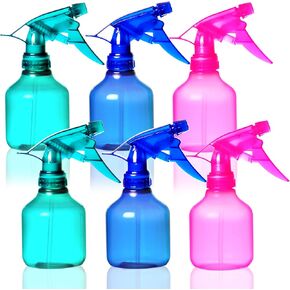 Youngever 6 Pack Empty Plastic Spray Bottles, Spray Bottles for Hair and Cleaning Solutions, 3 Assorted Colors (8 Ounce)