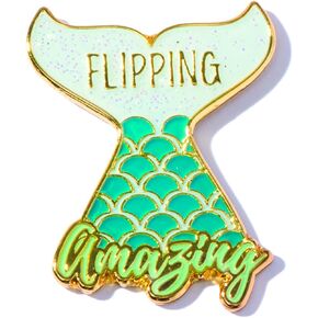 Flipping Amazing Mermaid Appreciation Award Pins, 12 Pins