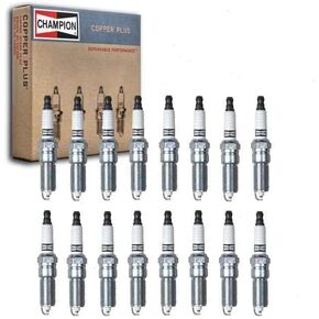 Sixity Auto 16 pc Champion Copper Plus Spark Plugs compatible with Jeep Grand Cherokee 5.7L 6.1L V8 2005-2010