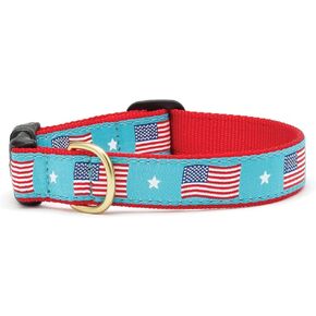 Up Country Flag Day Dog Collar, Small (9 to 15 inches) 5/8 inch Narrow Width