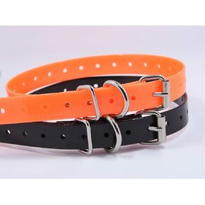 27 ½" X ¾" Replacement Dog Collar Strap Band w/Double Buckle Loop 2-Pack - All Brands Pet Training Bark, Shock, e-Collars and Fences. Variety of Bold Standard Colors & Reflective Choices.