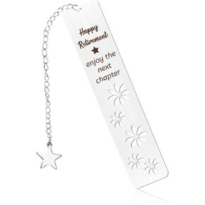 Happy Retirement Metal Bookmarks, Best Retirement Gifts for Women Men 2024 Stainless Steel Bookmarks with Hollow Flower Enjoy The Next Chapter for Retired Coworkers Boss Leader Friends