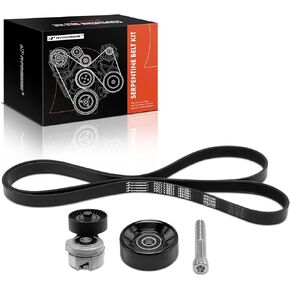 A-Premium Engine Serpentine Belt Drive Kit with Tensioner & Idler Pulley Compatible with Ford Taurus 1998-2000 & Mercury Sable 1998-2000, OHV 3.0L