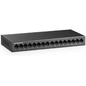 MokerLink 16 Port Gigabit Ethernet Switch, Fanless Metal Unmanaged Plug and Play Network Switch