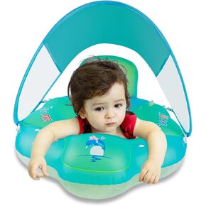 Myir JUN Baby Float, Inflatable Baby Pool Float Toddler Swimming Float Ring Children Waist Swim Baby Swimming Ring Kids Swim Trainer (Blue, M)