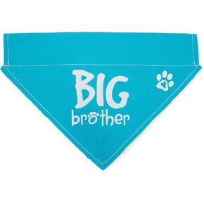 45613 Pavilion's Pets-Blue Paw Print Large Dog Slip on The Collar Bandanna-Big Brother