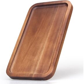 Small Wooden Platters Rectangle Long Charcuterie Boards Acacia Wood Serving Trays Home Decor Cheese Board Cake Appetizer Plates Kitchen Charcuterie Platter for Food Dish Rectangular Dessert Snack Tray