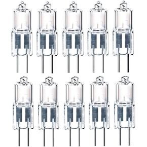 10pcs G4 Halogen Light Bulb 5W T3 JC Type Clear 12V AC/DC Bi-Pin Bulb for Landscape Lighting,Accent Track Under Cabinet Puck Light 360° Warm White (watts, 5)