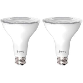 Sunco 2 Pack PAR30 LED Bulbs, 1200 Lumens High Brightness Flood Light Indoor, 75W Equivalent 11W, Dimmable, 2700K Soft White, E26 Medium Base, Exterior, Wet Rated - UL