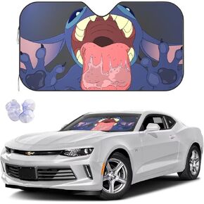 Cute Cartoon Car Windshield Sunshade - Foldable Car Sunshade Front Windshield Sunshade (51.2x27.5 inch)