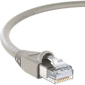 InstallerParts Ethernet Cable CAT6A Cable UTP Booted 2 FT - Gray - Professional Series - 10Gigabit/Sec Network/High Speed Internet Cable, 550MHZ