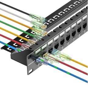 Patch Panel 48 Port Cat6 with Coupler Keystone, Cat6 Network Patch Panel 10G No Punch Down, Time-Saver Ethernet 2U Rj45 Patch Panel with Sturdy Back Bar, Rackmount 19 Inch Coupler Patch Panel