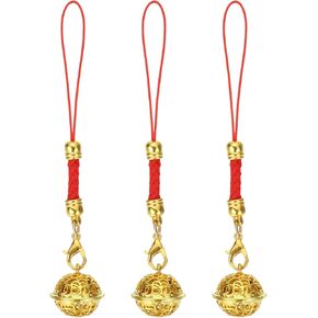uxcell Cellphone Strap Pendant, Jingle Bells Cellphone Hanging Bells Keychains Lanyards Wrist Strap Decor for DIY Crafts, Backpack, Camera Purse