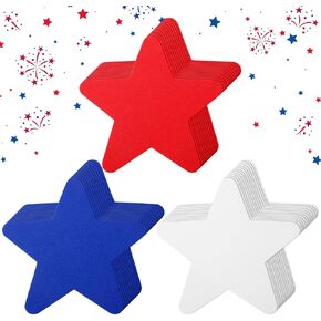 Anglechic 72 Pcs Patriotic 4th of July 6 Inch EVA Foam Star Shape Bulk Red White and Blue Star Cutouts Bulletin Board Decorative for Crafts DIY Memorial Independence Day Party Favors