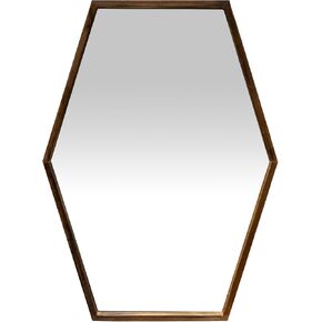 Stratton Home Decor JoJo Wood Mirror - Decorative Wall Mirror - Geometric Design, Wooden Frame - Modern Accent Piece for Living Room, Powder Room, Walk-in Closet, Bedroom, Hallway
