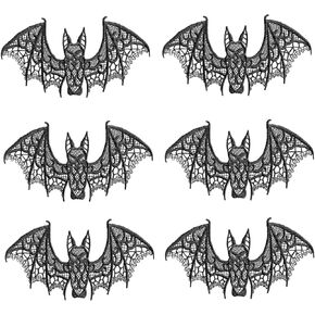 Halloween Bats Decoration Hanging Bats 24Pcs Black Lace Patches DIY Bats for Halloween Window Indoor Outdoor Party Supplies