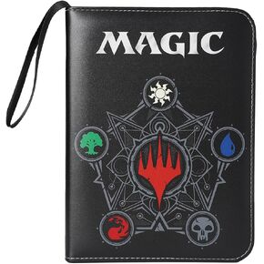 Leatherette 4 Pocket Trading Card Binder Album Holder Pages Folder Protector for Magic Trading Cards TCG - Toploading 3 Ring Zip MTG Card Binder Album 400 in Kuwait