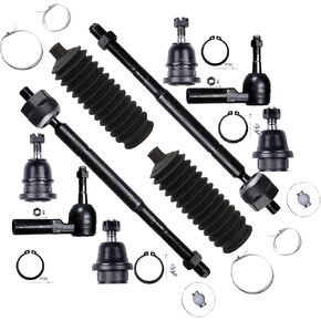 SCITOO 10pcs Front Suspension Kit Lower Upper Ball Joints Inner Outer Tie Rod Ends w/Steering Boots Fit For 2005-2015 For Toyota For Tacoma