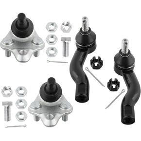 BOXI (Set of 4) Front Lower Ball Joints & Outer Tie Rod Ends fit for Toyota RAV4 2001 2002 2003 2004 2005 / Replaces K90309 ES3654 ES3655
