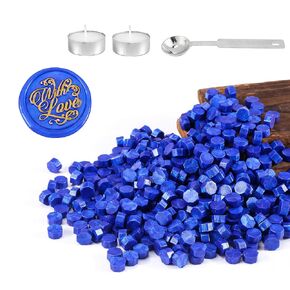 Yoption 360Pcs Metallic Teal Blue Wax Seal Beads, Vintage Sealing Wax Beads for Wax Seal Stamp, Great for Decorating Wedding Invitations, Envelopes, Gift Wrappings