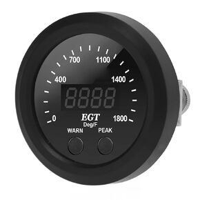 EGT Gauge, 1800F Pyrometer Exhaust Gas Temperature Meter Ultra Thin Red LED Auto EGT Display Anti Vibration EGT Sensor Kit for Diesel Truck Defult default