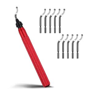 Deburring Tool Set with 11 M2 High-Speed Steel Burr Removal Replacement Blades BS1010 for 3D Printed Edges, Metal, Plastic, Wood, PVC Edges (11 Single-species blades)