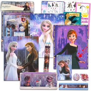 Innovative Designs Frozen 2 Kids School Supplies Set with Pencil Case, Pencils, Notebook - 11 Pcs