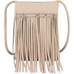 Women PU Leather Hobo Fringe Tassel Crossbody Bag Purse Mini Tassel Cell Phone Bag Wallet