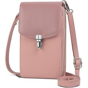 Small Genuine Leather Crossbody Bag for Women Rfid Blocking Cell Phone Wallet Purse Handbag with Card Slots
