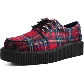 T.U.K. Shoes T2264 Unisex-Adult Creepers, Red Tartan Anarchic Creeper - US: