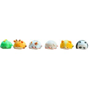 6pcs Cute Desk Decor for Computer Monitor Adhesive Animal Figurines Creative 3D Craft Figurine Computer Monitor Decor Personalized Animal Collectible Figurines Mascot Resin Crafts