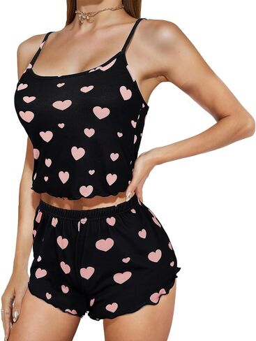 American Trends Sexy Pajama Set for Women Cute Pajama Sets for Women Summer Pj Set Cami Top and Shorts Sleep Set Sleepwear in Saudi Arabia