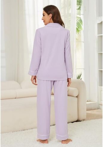 U2SKIIN Womens Button Up Pajama Sets Soft Long Sleeve Pajamas for Women Warm Flannel Knit Lounge Sets in Kuwait