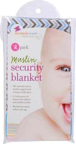 Miracle Blanket Soft Muslin Security Blanket Newborn Nursery Sleep Essential - Pack of 2 Warm Wraps (Aqua Stars) in Saudi Arabia