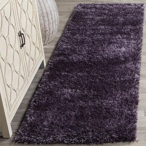 سجادة SAFAVIEH Charlotte Shag Collection - 2'3" x 8'، لافندر، غير قابلة للتساقط وسهلة العناية، سميكة 2 بوصة مثالية للمناطق ذات الحركة العالية في غرفة المعيشة وغرفة النوم (SGC720L) in Saudi Arabia