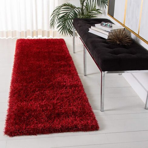 SAFAVIEH Charlotte Shag Collection Runner Rug - 2'3" x 8', Lavender, Non-Shedding & Easy Care, 2-inch Thick Ideal for High Traffic Areas in Living Room, Bedroom (SGC720L) in Saudi Arabia