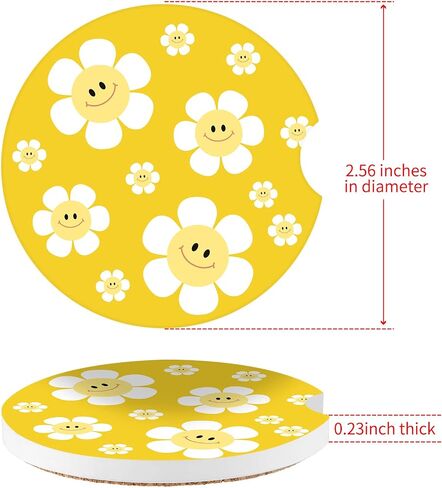 Watbro Cup Holder Coaster 2 Pcs Pink Strawberry Flowers Automotive Cupholder Coaster for car Silicone Auto Red Mouth Car Interior Decorations for Women(Strawberry Floral) in Saudi Arabia