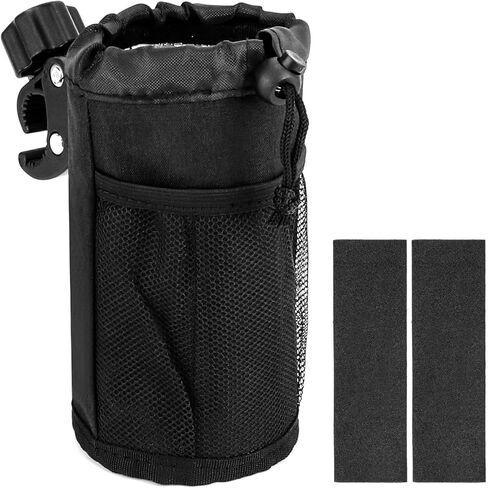 QWORK Motorcycle Cup Holder, Universal 26 Oz Bar Cup Holder, Oxford Fabric Water Bottle Holder with Alligator Clamp, for Motorcycle, ATV, Scooter, Marine Boat, Kayak, Bike, Wheelchair in Saudi Arabia