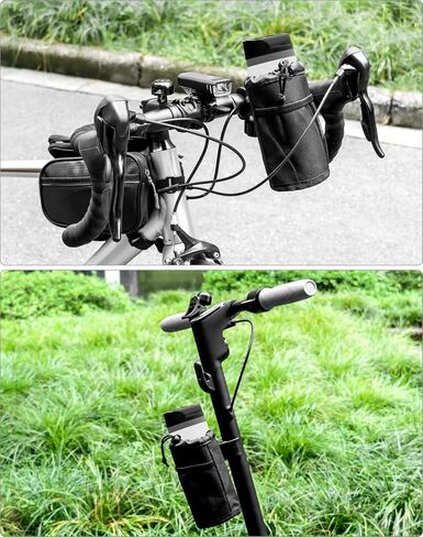 QWORK Motorcycle Cup Holder, Universal 26 Oz Bar Cup Holder, Oxford Fabric Water Bottle Holder with Alligator Clamp, for Motorcycle, ATV, Scooter, Marine Boat, Kayak, Bike, Wheelchair in Saudi Arabia